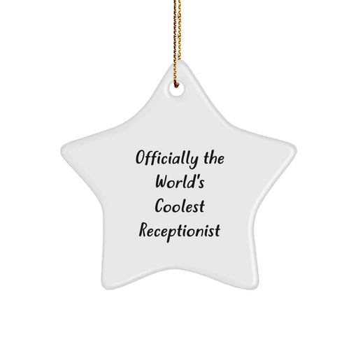 Funny Receptionist Gifts from Friends - Christmas Unique Star Ornament for Receptionist Desk Decorations - Image 1