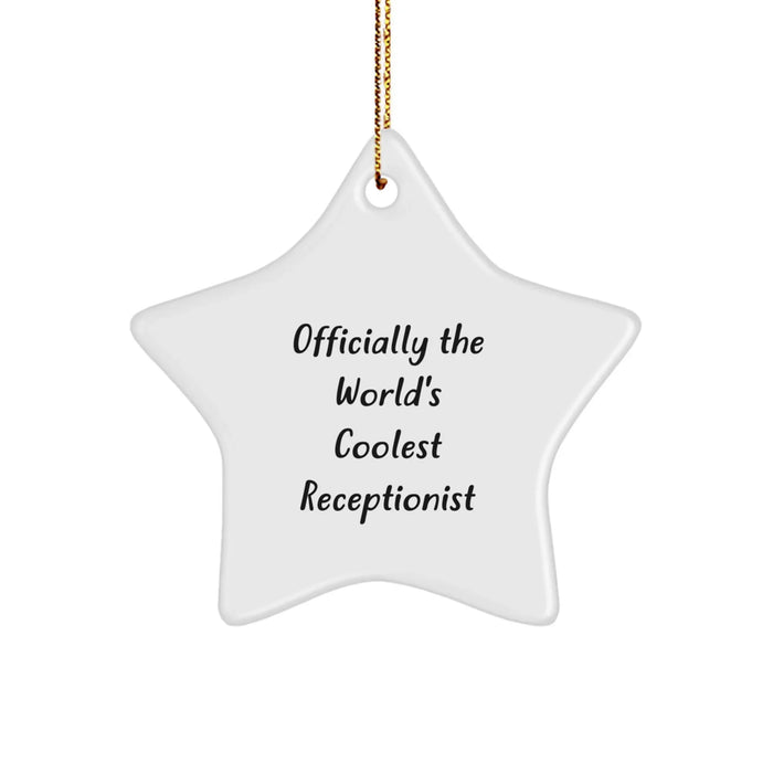 Funny Receptionist Gifts from Friends - Christmas Unique Star Ornament for Receptionist Desk Decorations - Image 1