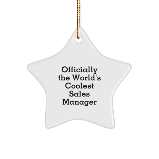 Funny Sales Manager Gifts from Friends for Christmas Unique Star Ornament Officially The World's Coolest Sales Manager - Image 1