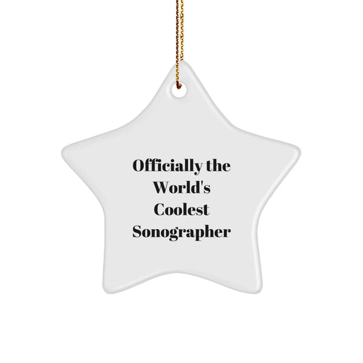 Funny Sonographer Gifts from Friends, Officially The 'World's Coolest' Star Ornament, Christmas Unique Gifts for Sonographer - Image 1
