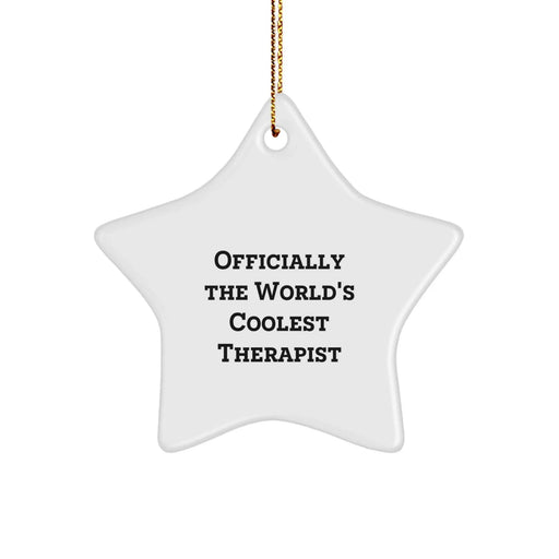Funny Therapist Star Ornament Gifts from Friends for Men, Women, Family - World's Coolest Therapist Christmas Unique - Image 1