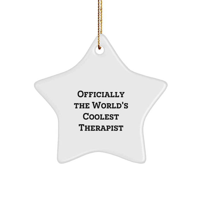 Funny Therapist Star Ornament Gifts from Friends for Men, Women, Family - World's Coolest Therapist Christmas Unique - Image 1
