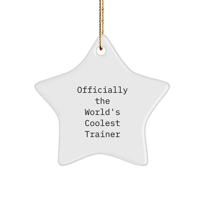 Funny Trainer Star Ornament Gifts for Men - Officially The World's Coolest Trainer, Christmas Unique Gifts from Friends, Family, Coworkers - Image 1