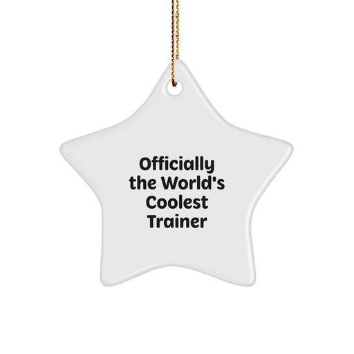 Fun Star Trainer Gifts from Friends - 'Officially The World's Coolest Trainer' Star Ornament, Trainer Christmas Unique Gifts for Men, Women, Family - Image 1