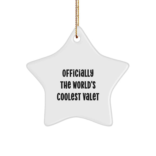 Funny Valet Gifts from Men to Valet, Officially The 'World's Coolest' Star Ornament, Christmas Unique Gifts for Valet - Image 1