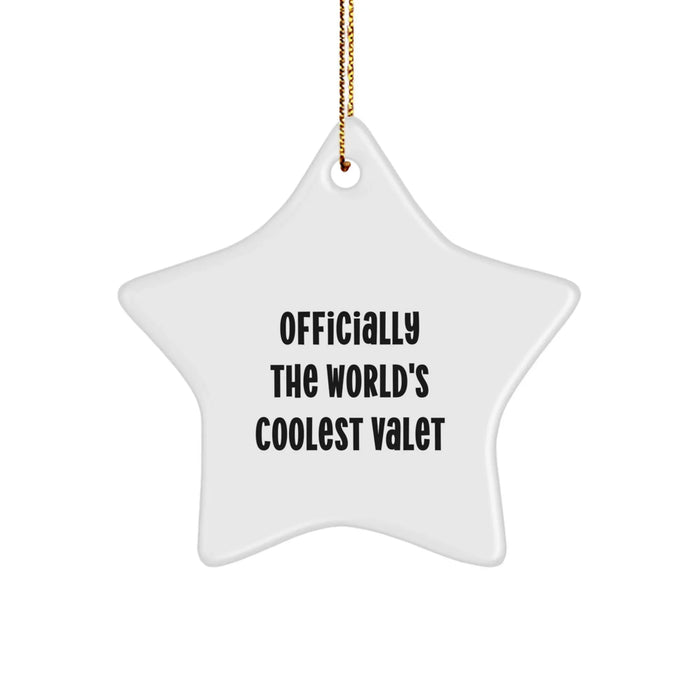 Funny Valet Gifts from Men to Valet, Officially The 'World's Coolest' Star Ornament, Christmas Unique Gifts for Valet - Image 1