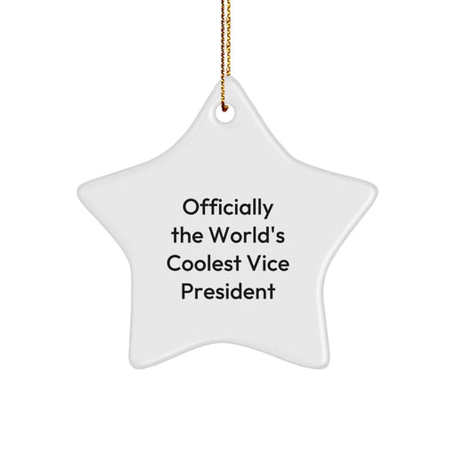 Funny Vice President Gifts for Men, Vice President Star Ornament with Officially The World's Coolest Vice President Quote, Christmas Unique Gifts from Family - Image 1