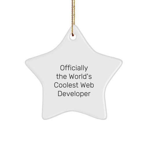 Funny Web Developer Star Ornament, Gifts from Friends for the Officially The World's Coolest Web Developer, Unique Christmas Unique Gifts for Men, Women, Coworkers, Family - Image 1