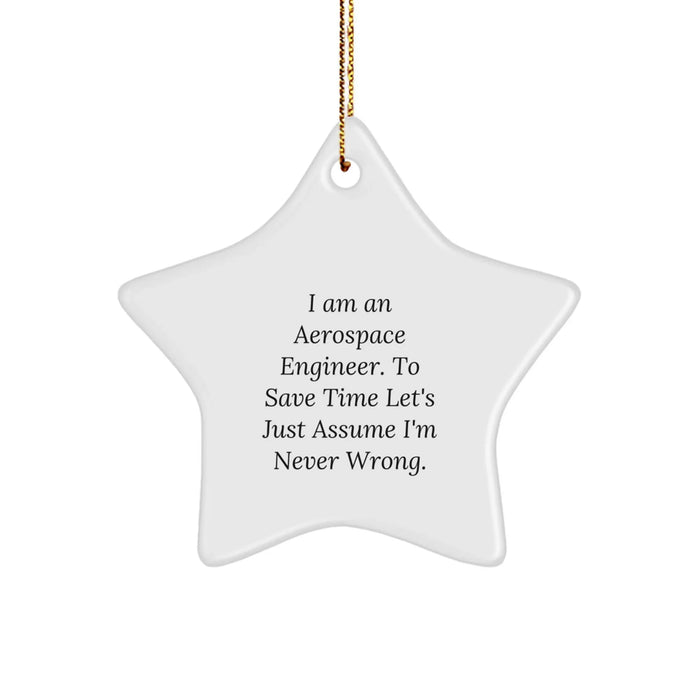 Funny Aerospace Engineer Gifts for Men, Star Ornaments for Christmas Unique Gifts from Family, Friends, or Coworkers - I Am An Aerospace Engineer. - Image 1