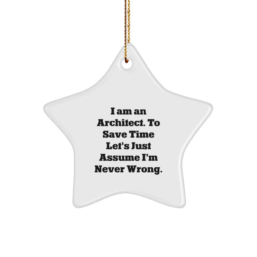 Funny Star Ornament Gift for Architects from Friends, Christmas Unique Gifts for Men, Women, Coworkers, Family - Image 1