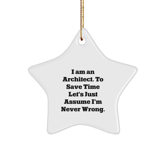 Funny Star Ornament Gift for Architects from Friends, Christmas Unique Gifts for Men, Women, Coworkers, Family - Image 1