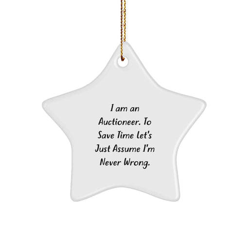 Funny Auctioneer Christmas Unique Gifts from Friends - Star Ornament, Perfect for Auctioneer Men, Unique Christmas Unique Gift for Men, Friends and Family - Image 1