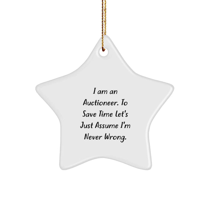 Funny Auctioneer Christmas Unique Gifts from Friends - Star Ornament, Perfect for Auctioneer Men, Unique Christmas Unique Gift for Men, Friends and Family - Image 1