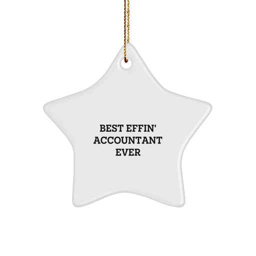 Funny Accountant Gifts from Friends for the Best Effin' Accountant Ever Star Ornament, Perfect for Christmas Unique Gifts - Image 1