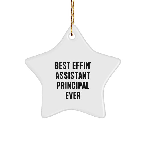 Funny Assistant Principal Gifts, Best Effin' Ever Christmas Star Ornament for Assistant Principals, Gifts from Men to Family - Image 1