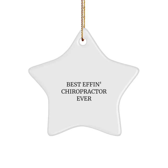 Funny Chiropractor Gifts from Friends for Men, Unique Star Ornament Best Effin' Chiropractor Ever, Christmas Unique Gifts - Image 1