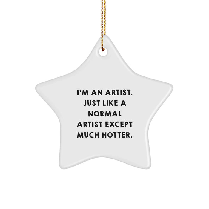 Funny Artist Star Ornament Gifts from Friends, Artist Star Ornaments for Christmas Unique Gifts, Star Shaped Artist Decorations - Image 1