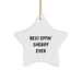 Funny Star Sheriff Ornament, Best Effin' Sheriff Ever Gifts from Friends to Sheriff, Christmas Unique Sheriff Star Ornament for Men - Image 1