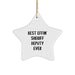 Funny Sheriff Deputy Gifts from Friends for Christmas Unique Star Ornaments - Best Effin' Sheriff Deputy Ever Star Shaped Ornament - Image 1