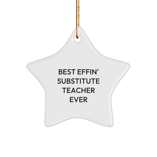 Funny Substitute Teacher Star Ornament - Gifts for Men Women Friends Coworkers Family from Best Effin' Substitute Teacher Ever Lover - Image 1