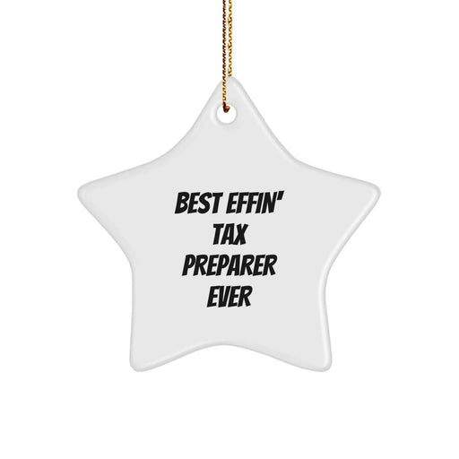 Funny Tax Preparer Gifts for Men Women Friends Coworkers Family Star Ornament Christmas Unique - Image 1