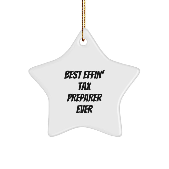 Funny Tax Preparer Gifts for Men Women Friends Coworkers Family Star Ornament Christmas Unique - Image 1