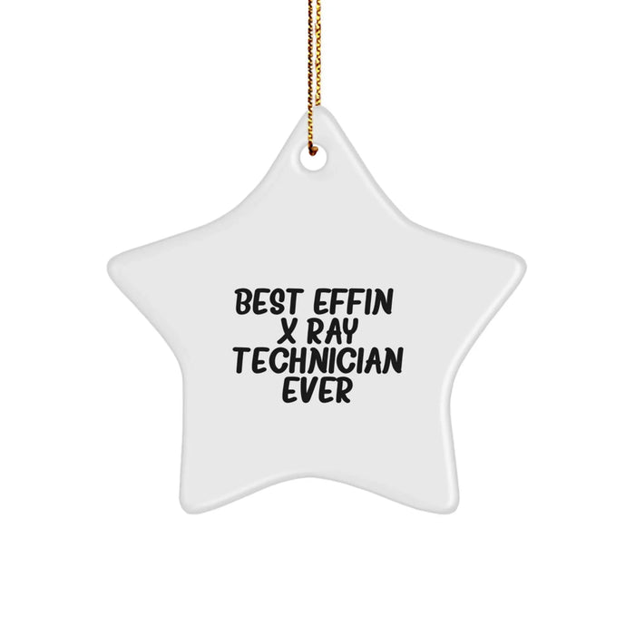 Funny X-Ray Technician Gifts from Friends - Best Effin' Star Ornament for X-Ray Technician Men Christmas Unique Gifts - Image 1