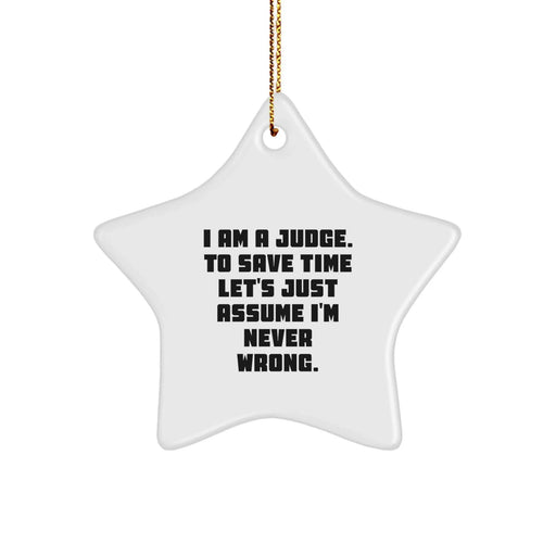 Funny Judge Star Ornament, Gifts from Friends for Men, Inspirational Judge Decorations, Christmas Unique Gifts for Judge, Star Ornament Judge Gifts - Image 1