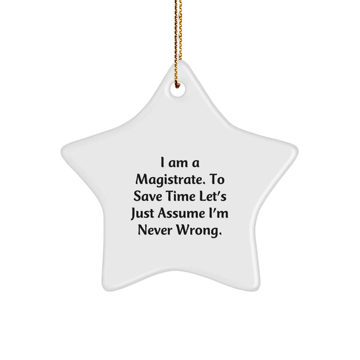 Funny Magistrate Gifts, Star Ornament for Him or Her, I Am A Magistrate, Unique Christmas Unique Gifts from Family to Magistrate - Image 1