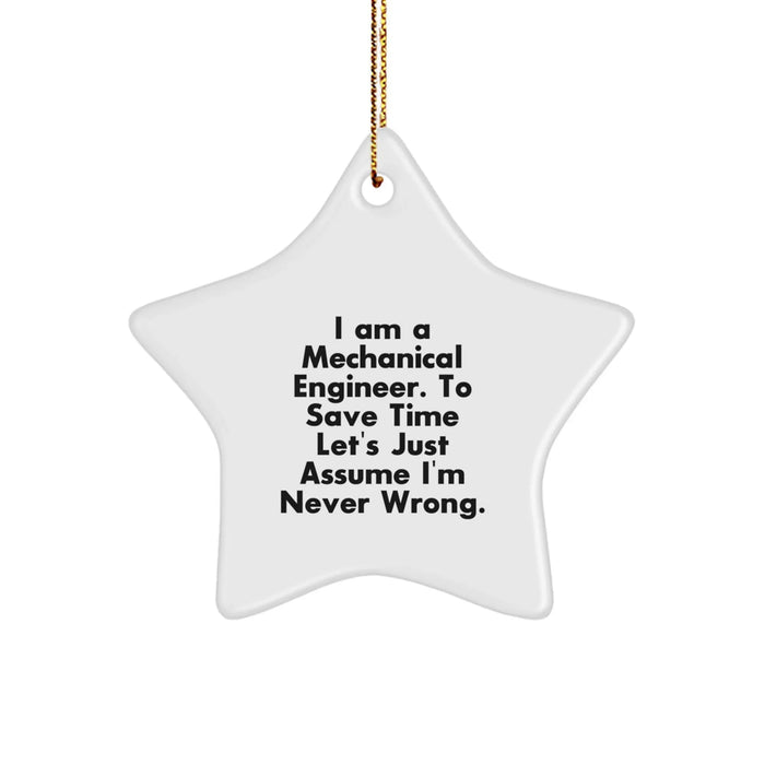 Funny Mechanical Engineer Star Ornament Gifts for Men or Women - Gift from Friends or Family to Celebrate Christmas Unique - Image 1