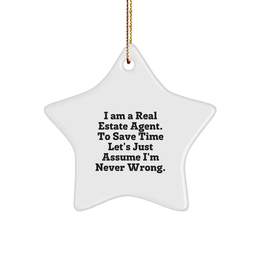 Funny Real Estate Agent Star Ornament Gifts for Christmas Unique Gifts from Men to Friends - I Am A Real Estate Agent Gifts - Image 1