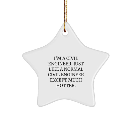 Funny Civil Engineer Star Ornament Gifts from Friends, Funny Star Shaped Decorations for Civil Engineer Men, Christmas Unique Office Gifts for Women, Husband, Sweetheart, Friend - Image 1
