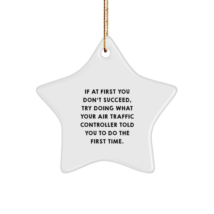 Funny Air Traffic Controller Gifts from Friends, Christmas Unique Gifts for Air Traffic Controller, Star Ornament - Image 1