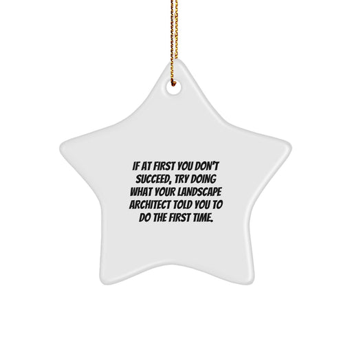 Funny Landscape Architect Gifts, Star Ornament with Inspirational Quote, Gifts from Friends to Family for Christmas - Image 1