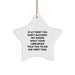 Funny Librarian Gifts from Friends for Librarian Christmas Unique Gifts with Inspirational Quote Star Ornament - Image 1