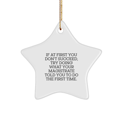 Funny Magistrate Gifts from Men to Women Friends for Christmas Unique Star Ornament Inspirational Quote - Image 1