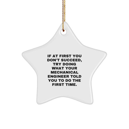 Funny Mechanical Engineer Star Ornament Gifts from Friends for Men Christmas Unique Decorations - Image 1