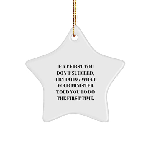 Funny Minister Christmas Star Ornament Gifts from Friends, Coworkers, Family for Ministers - Image 1