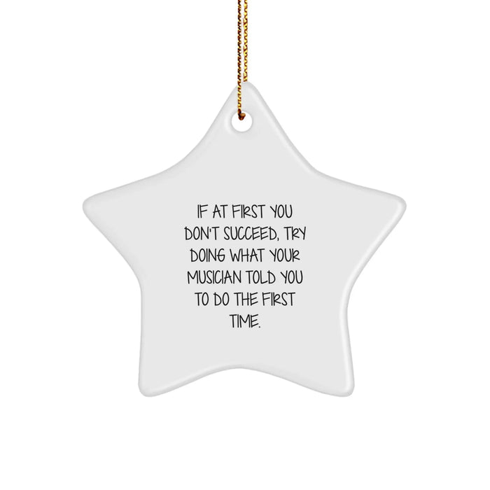 Funny Musician Star Ornament Gifts from Family to Musician Friends at Christmas Unique Gifts - Image 1