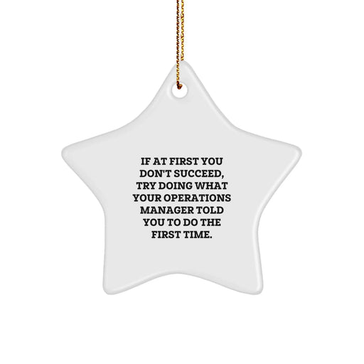 Funny Operations Manager Gifts from Men to Women Coworkers Family - Star Ornament Quote - Christmas Unique Decor - Image 1