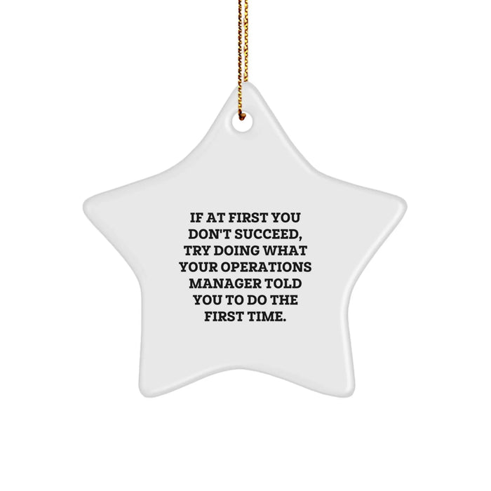 Funny Operations Manager Gifts from Men to Women Coworkers Family - Star Ornament Quote - Christmas Unique Decor - Image 1