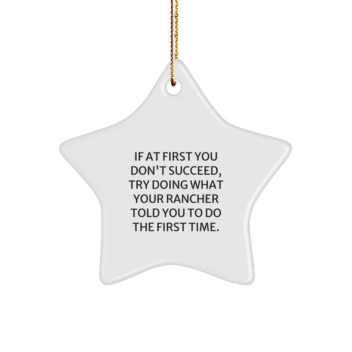Funny Rancher Gifts from Men to Family - Star Ornament for Rancher Friends, Christmas Unique Decorations - Image 1