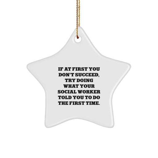 Funny Social Worker Gifts from Friends for Social Worker - Star Ornament, Inspirational, Christmas Unique Gifts - Image 1