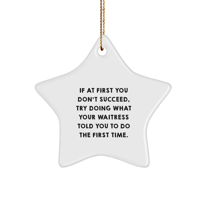 Funny Waitress Star Ornament Gift from Friends for Waitress on Christmas - Image 1