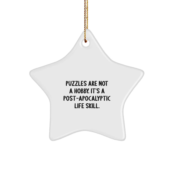 Funny Star Ornament, Puzzles Gifts for Christmas, Star Wars Are Not A Hobby. It's A Post-apocalyptic Life Skill., Gifts from Family, Friends, or Coworkers - Image 1
