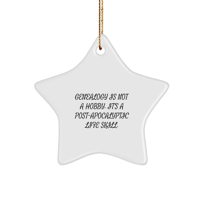Genealogy Star Ornament, Funny Quote Gifts from Family for Genealogy Enthusiasts, Christmas Unique Gifts for Men Women Friends Coworkers - Image 1