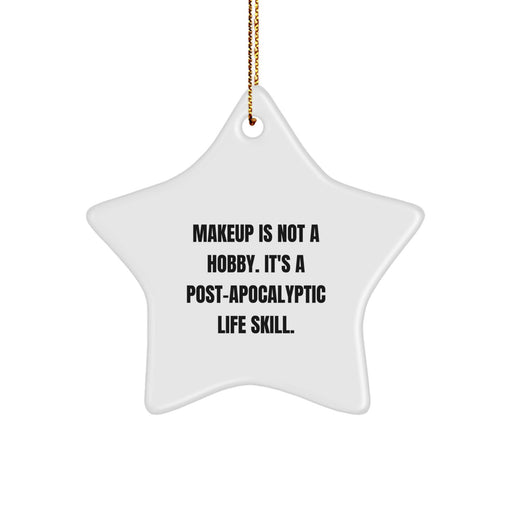Funny Makeup Gifts from Men for Friends Star Ornament White Star Shaped Christmas Unique Gifts - Image 1