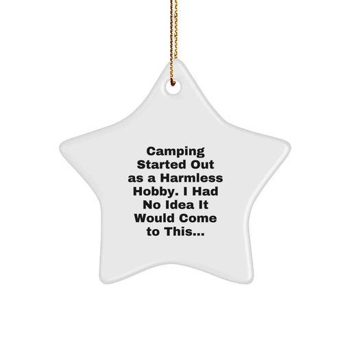 Camping Star Ornament Funny Quote Gifts for Camping Men Friends Family - Camping Star Decoration for Christmas Unique Gifts from Family to Family - Image 1