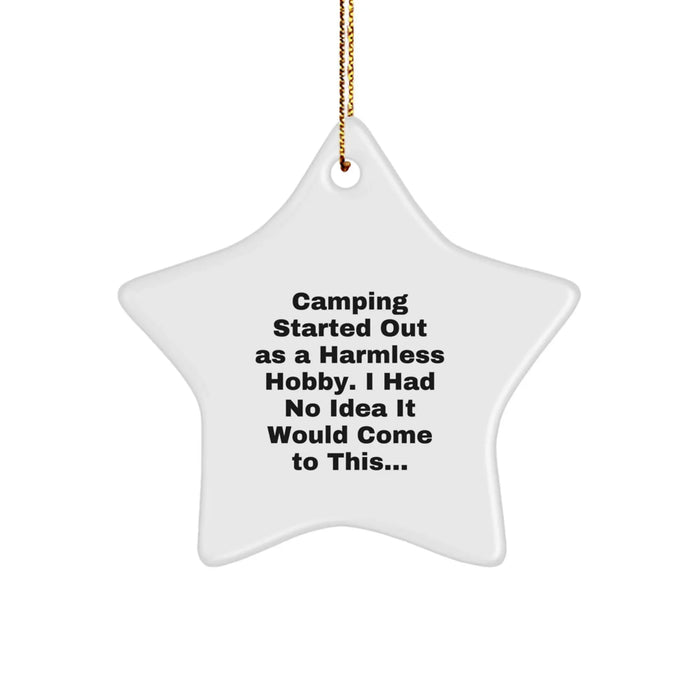 Camping Star Ornament Funny Quote Gifts for Camping Men Friends Family - Camping Star Decoration for Christmas Unique Gifts from Family to Family - Image 1