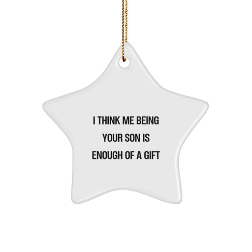 Funny Son Gifts from Mom or Dad - Star Ornament for Christmas Unique Gifts for Son - Image 1